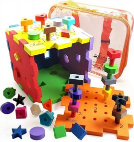 img 2 attached to Shape Sorting Fun For Toddlers: Skoolzy Rainbow Counting Bears Puzzles