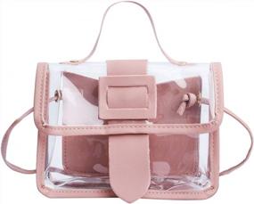 img 3 attached to Women'S Clear PVC Mini Handbag Tote Bag Clutch Purse Messenger Shoulder Bag