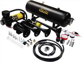 img 4 attached to GAMPRO 150DB 4 Trumpet Train Horn Kit For Trucks, Super Loud Air Compressor Horns For 12V Vehicles Cars Trains Boats Vans B08CDQ774C