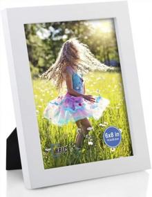 img 4 attached to Solid Wood Picture Frame With High Definition Glass - 6X8 Inch White Photo Frame For Table Top Or Wall Mounting Display