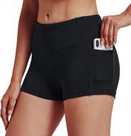high waisted biker shorts with pockets for women - 8", 5", and 2" lengths - ideal for yoga, workouts, running, biking, and athletics - compression shorts for added comfort логотип