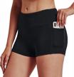 high waisted biker shorts with pockets for women - 8", 5", and 2" lengths - ideal for yoga, workouts, running, biking, and athletics - compression shorts for added comfort logo
