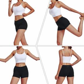 img 1 attached to High Waisted Biker Shorts With Pockets For Women - 8", 5", And 2" Lengths - Ideal For Yoga, Workouts, Running, Biking, And Athletics - Compression Shorts For Added Comfort