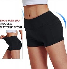 img 2 attached to High Waisted Biker Shorts With Pockets For Women - 8", 5", And 2" Lengths - Ideal For Yoga, Workouts, Running, Biking, And Athletics - Compression Shorts For Added Comfort