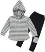 striped long sleeve hoodie pants outfits set for toddler girls, ideal for fall and winter, ages 2-6 years logo
