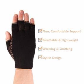 img 2 attached to Black Copper Compression Gloves - Relieve Injuries & Arthritis, Support Daily Comfort - 1 Pair (Small/Medium)