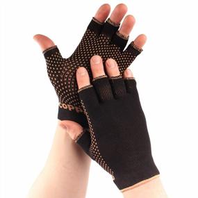 img 3 attached to Black Copper Compression Gloves - Relieve Injuries & Arthritis, Support Daily Comfort - 1 Pair (Small/Medium)