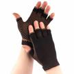 black copper compression gloves - relieve injuries & arthritis, support daily comfort - 1 pair (small/medium) logo