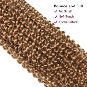 img 1 attached to 18 Inch Blonde Water Wave Passion Twist Crochet Hair For Women - 22 Strands/Pack Long Bohemian Synthetic Curly Braiding Extensions (7Pcs, #27)