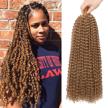 18 inch blonde water wave passion twist crochet hair for women - 22 strands/pack long bohemian synthetic curly braiding extensions (7pcs, #27) logo