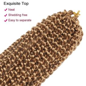 img 2 attached to 18 Inch Blonde Water Wave Passion Twist Crochet Hair For Women - 22 Strands/Pack Long Bohemian Synthetic Curly Braiding Extensions (7Pcs, #27)