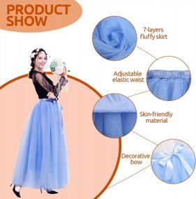 img 3 attached to Preferhouse 7-Layered Women Tulle Long Skirt Mesh Lace-Up Floor-Length Bubble Skirt Evening Dress Wedding Party