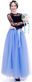 img 4 attached to Preferhouse 7-Layered Women Tulle Long Skirt Mesh Lace-Up Floor-Length Bubble Skirt Evening Dress Wedding Party