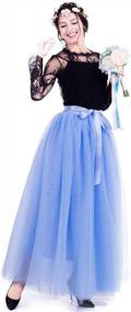 img 1 attached to Preferhouse 7-Layered Women Tulle Long Skirt Mesh Lace-Up Floor-Length Bubble Skirt Evening Dress Wedding Party
