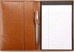 img 4 attached to Professional Business Padfolio For Men And Women - Italian Calfskin Leather With Pen Loop And Notebook Folder (Antiqued Brown)