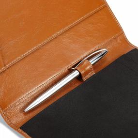 img 1 attached to Professional Business Padfolio For Men And Women - Italian Calfskin Leather With Pen Loop And Notebook Folder (Antiqued Brown)