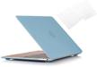 rubberized hard case and keyboard cover for macbook 12" with retina display a1534 (newest versions 2017 & 2016) - grey blue shell cover by ruban retina logo
