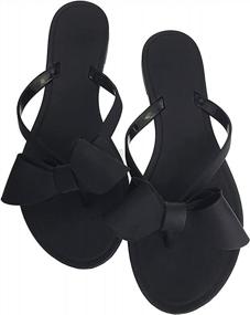 img 4 attached to Cute Summer Dressy Sandals For Women: Flip-Flops, Jelly Bow Beach Flat Rivets Rain
