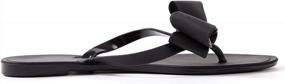 img 3 attached to Cute Summer Dressy Sandals For Women: Flip-Flops, Jelly Bow Beach Flat Rivets Rain
