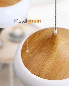 img 3 attached to Modern Wood Pattern Ceiling Lights With LED Bulb Ideal For Dining, Kitchen, Living & Study Rooms - PL1001