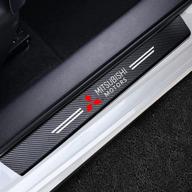 woshock 5pcs for mitsubishi door sill plate protectors logo