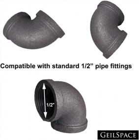 img 3 attached to 1/2" Grey Malleable Iron Elbow Pipe Fittings For Vintage DIY Industrial Shelving & Decor Projects