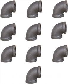img 4 attached to 1/2" Grey Malleable Iron Elbow Pipe Fittings For Vintage DIY Industrial Shelving & Decor Projects