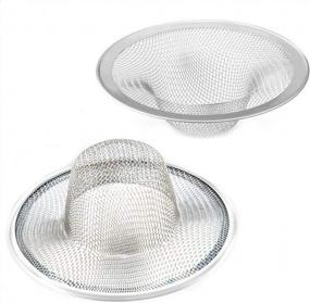 img 4 attached to 2 Pcs Heavy Duty Stainless Steel Sink Strainer Filter Trap, 3.54" Top / 1.65" Mesh Metal Slop Basket For Kitchen Bathroom Bathtub Wash Basin Floor Drain Balcony Drain Hole