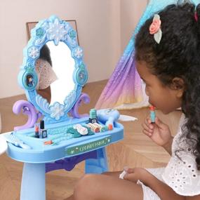 img 1 attached to Meland Kids Vanity Set - Table With Mirror, Sound, And Light For Little Girls - Toy Vanity With Beauty Accessories Ideal For Princess Birthday Or Christmas