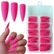 100pc colored long stiletto press-on nails: full cover pointy fake nails for women and girls - artificial fingernail manicure decor in 10 sizes by loveourhome logo