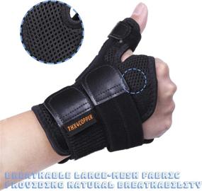 img 3 attached to Soft Trigger Thumb Splint Brace For Arthritis Pain Relief - Left/Right Hand Stabilizer To Treat Sprains, Tendonitis, Carpal Tunnel And Strains.