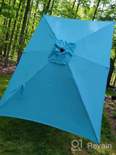 img 1 attached to ASTEROUTDOOR 11Ft Patio Market Umbrella With Push Button Tilt, Crank And 8 Sturdy Ribs For Lawn, Garden, Deck, Backyard & Pool - Red review by Kaushik Hall