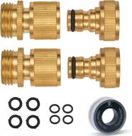 morvat all brass garden hose quick connect quick disconnect water hose fittings garden hose quick connect fittings water hose quick 3/4 inch garden hose connector female and male quick release, 2 sets logo
