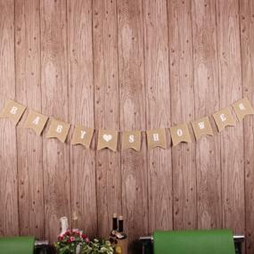 img 2 attached to Natural Burlap Swallowtail Baby Shower Banner With Jute Cord - Party Decoration By Junxia