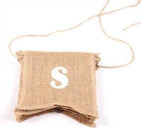 img 1 attached to Natural Burlap Swallowtail Baby Shower Banner With Jute Cord - Party Decoration By Junxia