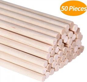 img 2 attached to Crafting With Ease: 50-Piece Senkary Wooden Dowel Rods 1/4 X 12 Inches, Perfect For Woodworking Projects