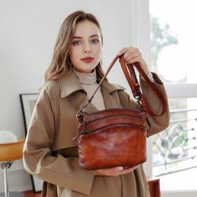 img 2 attached to Women'S Designer Genuine Leather Shoulder Bag: Small Crossbody Purse Satchel For Trendy Style And Functionality
