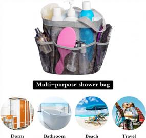 img 1 attached to Portable Attmu Mesh Shower Caddy With 8 Pockets - Hanging Basket Tote Bag For College Dorm Room Essentials And Toiletry Accessories In Bathroom