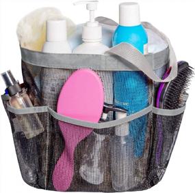 img 4 attached to Portable Attmu Mesh Shower Caddy With 8 Pockets - Hanging Basket Tote Bag For College Dorm Room Essentials And Toiletry Accessories In Bathroom