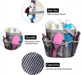 img 2 attached to Portable Attmu Mesh Shower Caddy With 8 Pockets - Hanging Basket Tote Bag For College Dorm Room Essentials And Toiletry Accessories In Bathroom
