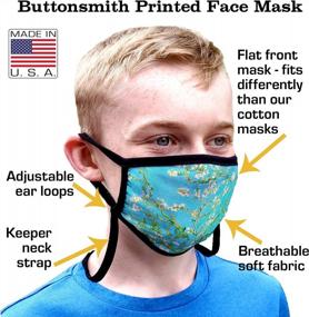 img 2 attached to Reusable Washable Face Mask With Built-In Lanyard - Buttonsmith Custom Art Design - Made In USA, Comfortable Fit.