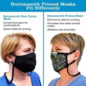 img 3 attached to Reusable Washable Face Mask With Built-In Lanyard - Buttonsmith Custom Art Design - Made In USA, Comfortable Fit.