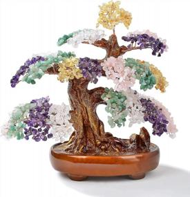 img 3 attached to Natural Tree Of Life Gemstones - Chakra Crystal Bonsai Feng Shui Money Tree With Healing Properties And Luck - 1,251 Gemstones - 14 Inches