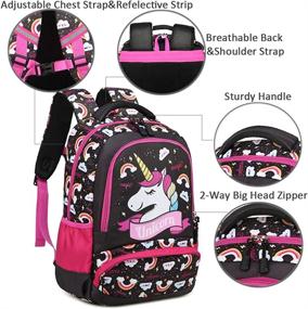 img 1 attached to 🦄 Cute Unicorn School Backpack Set for Teen Girls - Includes Lunch Tote Bag and Pencil Case - Kids Bookbag