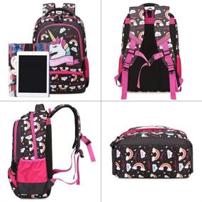 img 3 attached to 🦄 Cute Unicorn School Backpack Set for Teen Girls - Includes Lunch Tote Bag and Pencil Case - Kids Bookbag