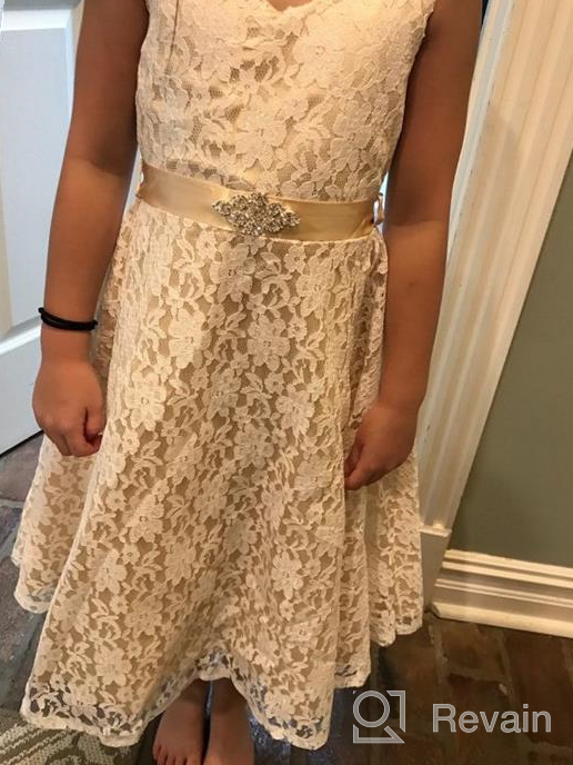 img 1 attached to Bow Dream Elegant V-Neck 🌸 Sleeveless Flower Girl Dress with Lovely Lace review by Christine Cepeda
