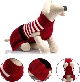 img 1 attached to 🐾 Hollypet Red Knitwear Sweater Dress: Cozy Winter Clothes for Small Puppy Dogs and Cats