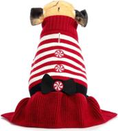 🐾 hollypet red knitwear sweater dress: cozy winter clothes for small puppy dogs and cats логотип