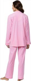 img 1 attached to Women'S 100% Cotton Jersey Boyfriend Pajama Set From PajamaGram