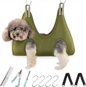 img 4 attached to 10-In-1 Pet Grooming Kit - Breathable Harness, Nail Clippers/Trimmer, Steel Comb & More For Cats & Dogs!